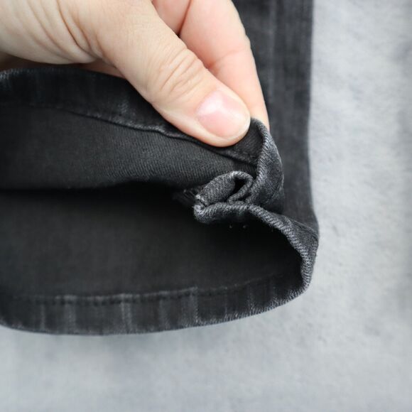 DNKY Pants Womens 6 Black Bootcut Low Rise Stretch Button Studded Denim Jeans - Picture 7 of 16